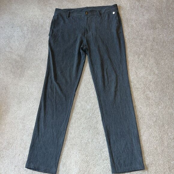 Adidas Crosshatch Pants Mens 32x32 Gray Performance Chino Golf Stretch Slacks - Picture 1 of 7